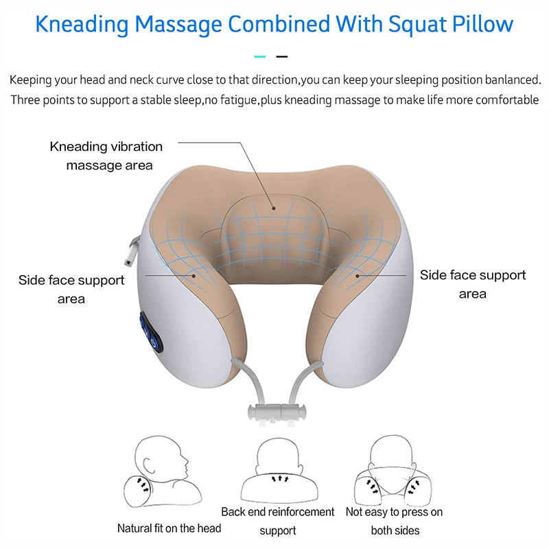 Multifunctional U-Shaped Electric Neck Massager Pillow