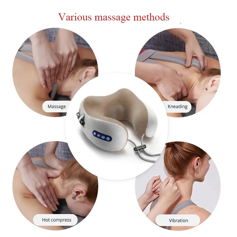 Multifunctional U-Shaped Electric Neck Massager Pillow