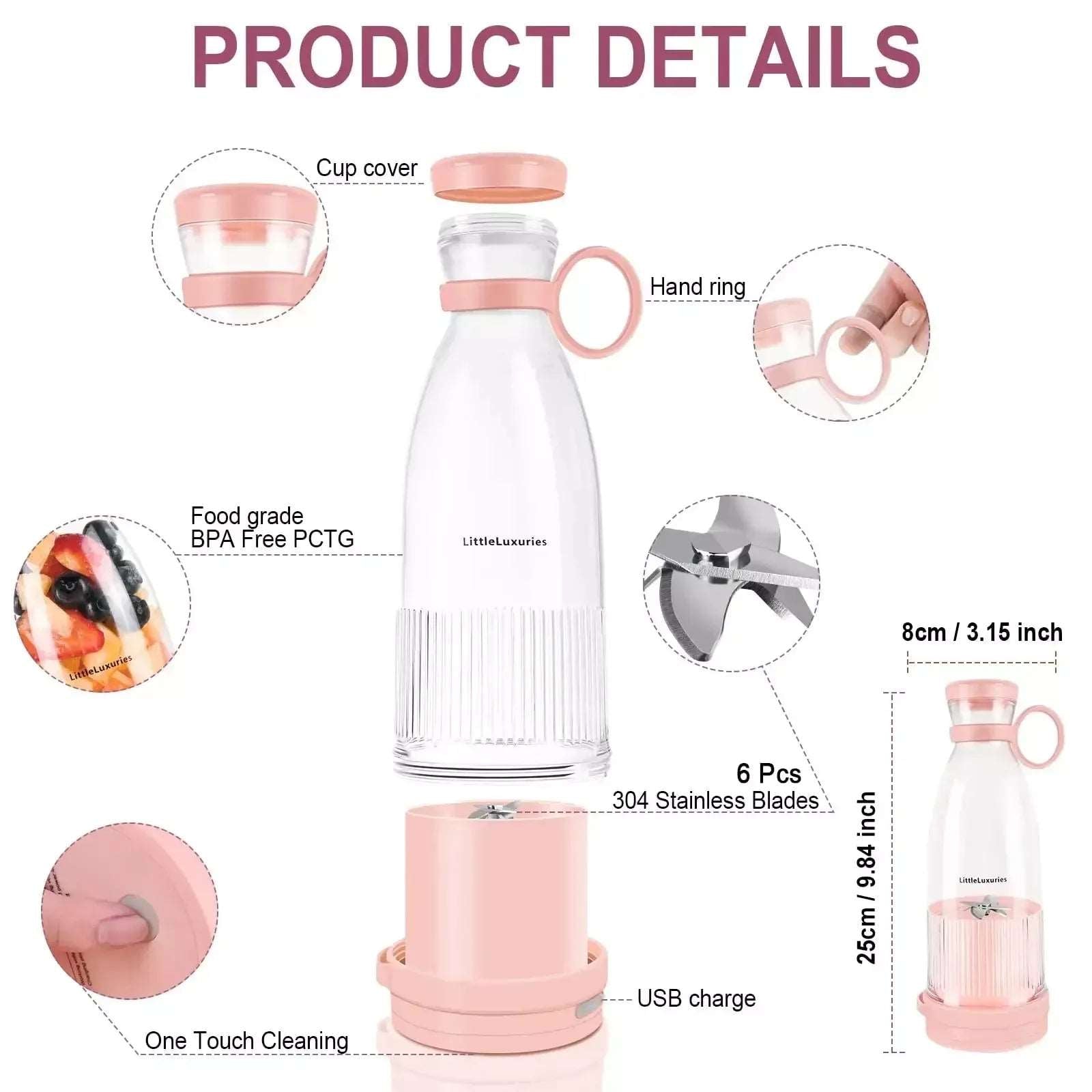 Rechargeable USB Fruit Juicer & Mini Electric Blender