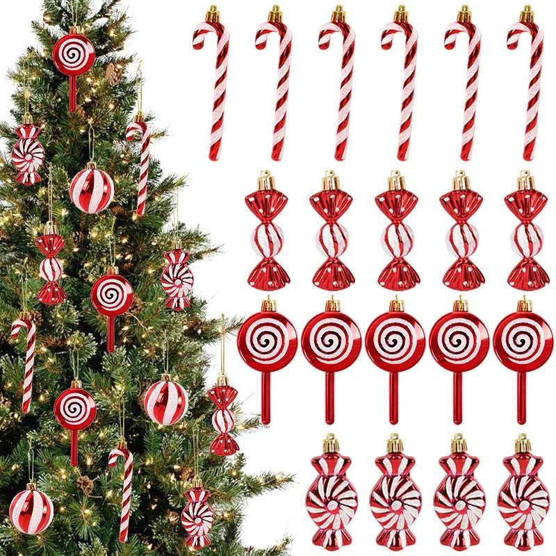 6PCS Christmas Lollipop Candy Cane Ornaments