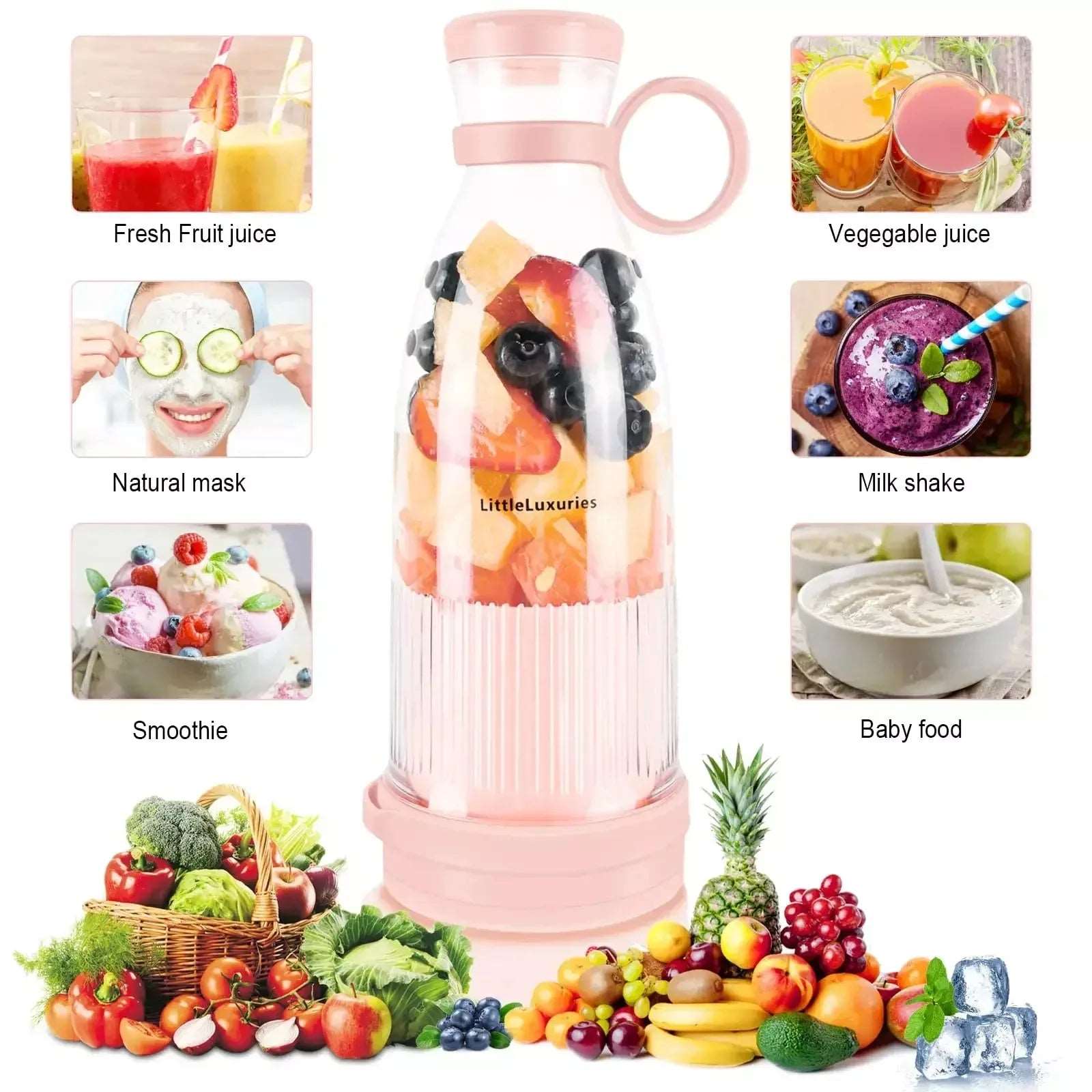 Rechargeable USB Fruit Juicer & Mini Electric Blender