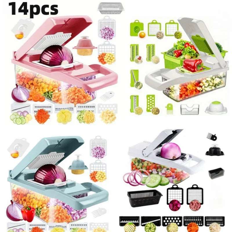 14-Piece Multi-Functional Kitchen Vegetable Cutter ##