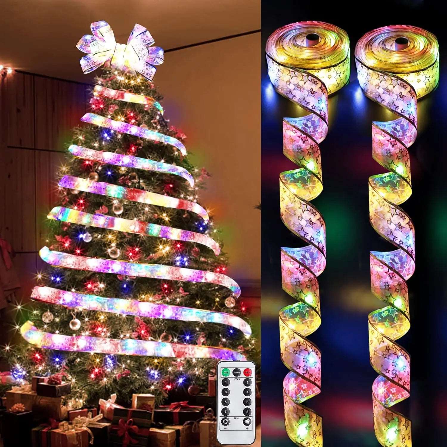 Christmas Ribbon Fairy Lights