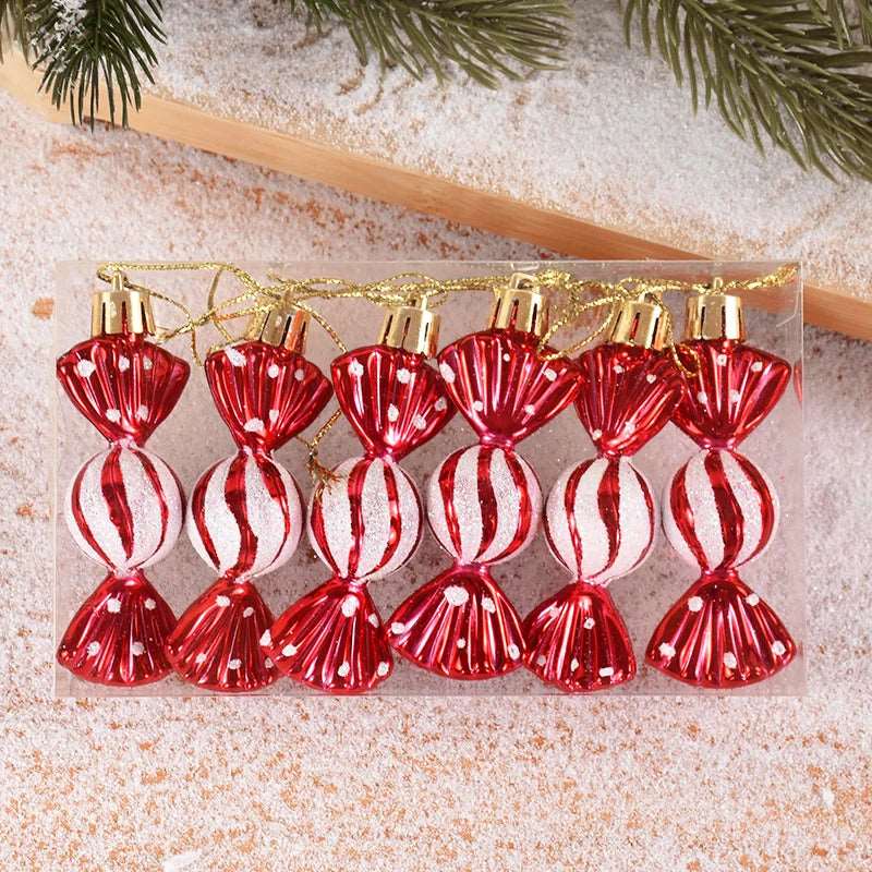 6PCS Christmas Lollipop Candy Cane Ornaments