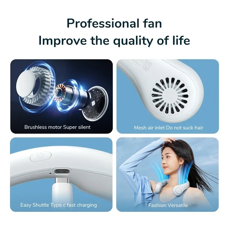 Portable Rechargeable Mini Neck Fan