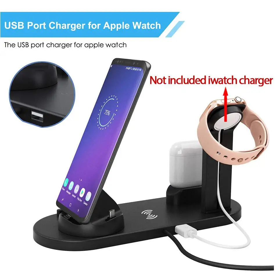 30W 7-in-1 Wireless Charger Stand Pad