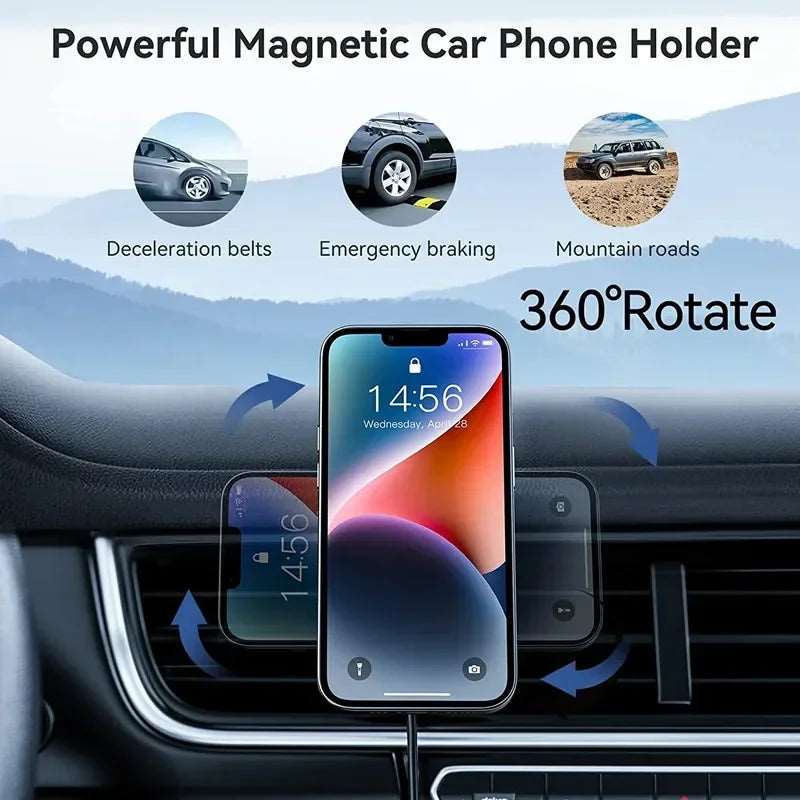 Magnetic Car Wireless Charger & Phone Holder